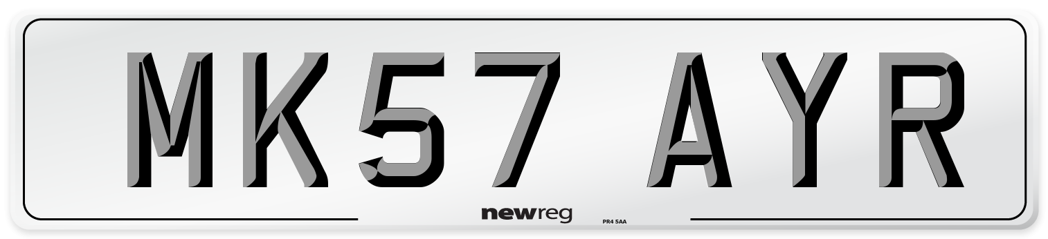 MK57 AYR Number Plate from New Reg